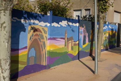 El nou mural de Sant Guim de Freixenet.