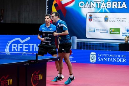 Marc Duran, amb Oriol Monzó, en el torneig de dobles.