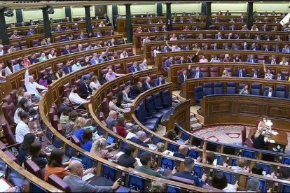 Un moment de la sessió del Congrés dels Diputats.