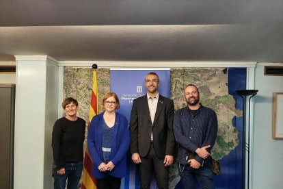 Selene Garcia, Elena Funes, Bernat Soler y Rubén Sánchez, ayer. 