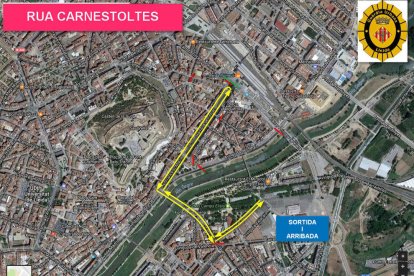 Recorrido del Desfile de Carnestoltes.