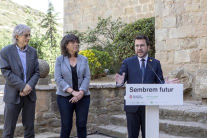 El president de la Generalitat, Pere Aragonès, el viernes en un acto en Torà.