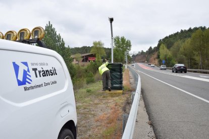 Radar de tramo en la C-14 entre Ponts y Bassella.
