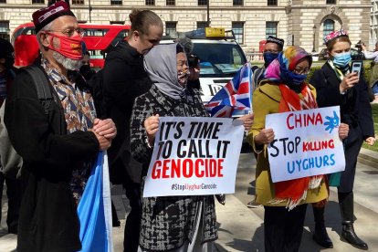 Imatge d’una protesta a Londres contra les violacions a la Xina.