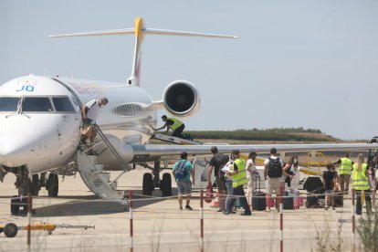 Un dels vols d’Air Nostrum la passada temporada d’estiu des d’Alguaire a les Balears.