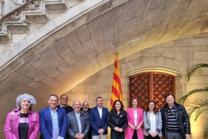 Representants dels clubs lleidatans que van assistir ahir a la reunió al Palau de la Generalitat.