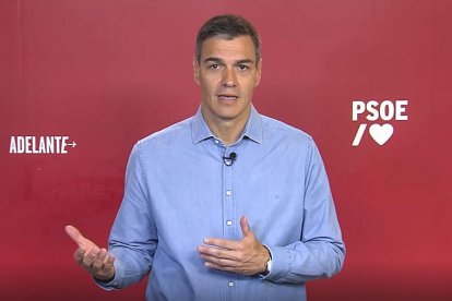 Captura de vídeo de les declaracions difoses a través de les xarxes socials de Pedro Sánchez.