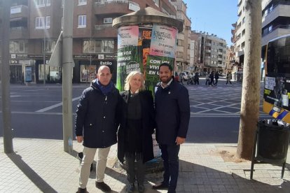 Toni López, Gloria Rico i Ignacio Garriga, ahir a Lleida.