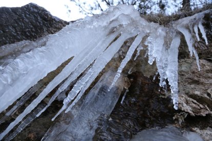 Gel a l’Argenteria de Gerri de la Sal després de l’onada de fred.