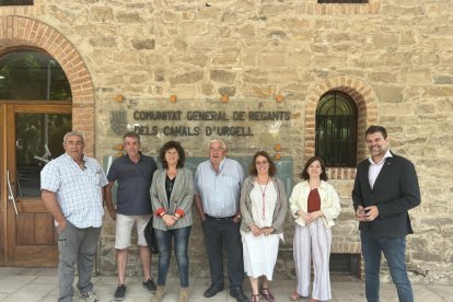 Los asistentes a la reunión entre ERC y el Canal d’Urgell. 