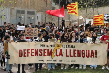 Protesta contra la sentència del TSJC dimecres a Lleida.