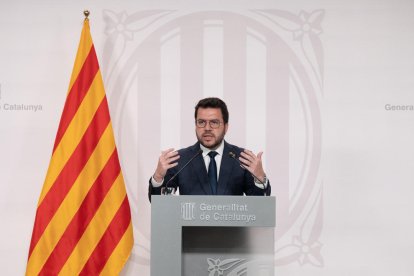 El president Pere Aragonès va fer ahir un balanç del curs polític del Govern.