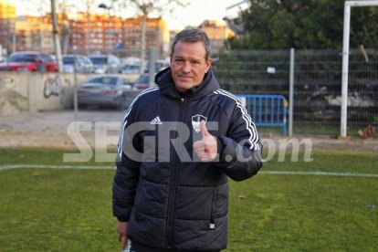 Ángel Viadero, nou entrenador del Lleida Esportiu, aquest divendres a la tarda a les instal·lacions del club.