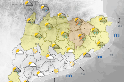 Previsió del temps per dilluns a la tarda.