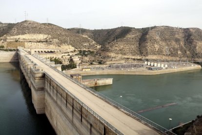 El pantà de Mequinensa, a l’Ebre, que ha guanyat gairebé 57 hectòmetres cúbics en una setmana.