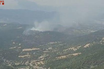 Vista de l'incendi a Isàvena