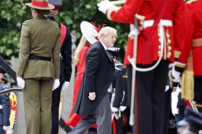  Boris Johnson, el viernes a su llegada a un acto religioso en Londres por el jubileo de Isabel II donde fue recibido con abucheos.