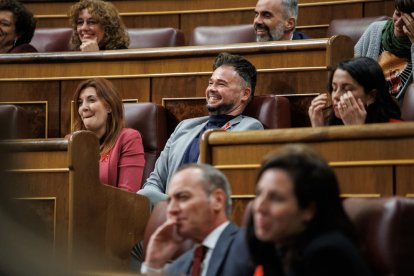 El portaveu d’ERC al Congrés, Gabriel Rufián, durant un debat la setmana passada a la Cambra.