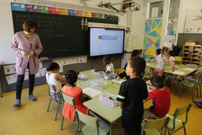 Imagen de una clase de Primaria de un colegio de Lleida. 