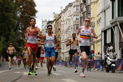 L’equip masculí espanyol, al podi amb la medalla de bronze.