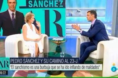 Ana Rosa con Pedro Sánchez.