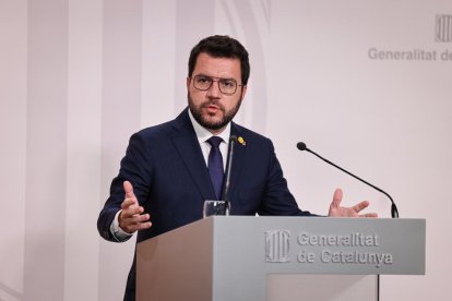 El presidente de la Generalitat, Pere Aragonès, comparece después de la primera reunión del nuevo Consejo Ejecutivo.