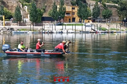 Les tasques de recerca al riu a Mora d'Ebre.