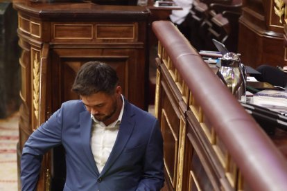 Gabriel Rufián, ahir durant el ple al Congrés.