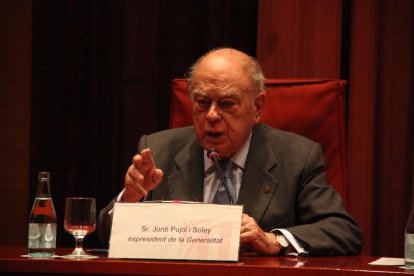 El expresident de la Generalitat Jordi Pujol, que sufrió un ictus el lunes, en el Parlament en 2015.