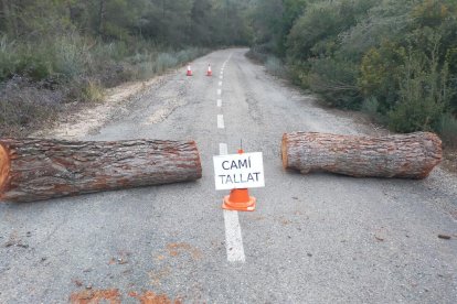 La vía que une Bovera y La Palma, cerrada en febrero de 2022.