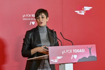 La ministra de Política Territorial y portavoz del Gobierno, Isabel Rodríguez, ayer en un acto del PSOE. 