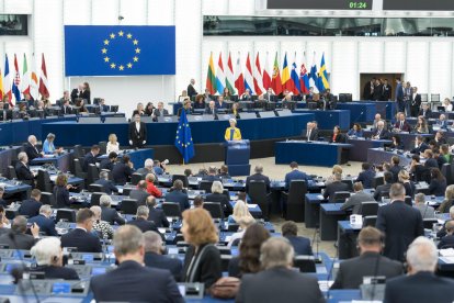 El Parlamento Europeo en Estrasburgo, durante el debate sobre el estado de la Unión Europea.