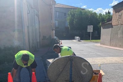 Obras en uno de los accesos al municipio desde Tornabous.  