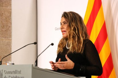 La portavoz del Govern, Patrícia Plaja, en rueda de prensa.