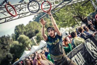 Teixidó, durant una de les Spartan Race en les quals ha participat.