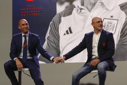 Luis Rubiales y Luis de la Fuente, en la presentación del segundo como nuevo seleccionador.