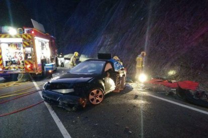 El turisme implicat en l'accident d'aquest dimarts a Llavorsí.