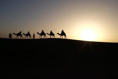 Imagen alegórica de los Reyes Magos.