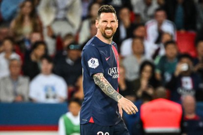 Messi, durante un partido con el PSG