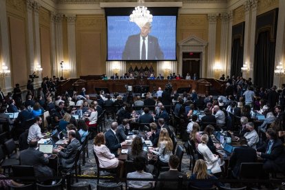 Vista general de la audiencia del comité que investiga el asalto al Capitolio estadounidense, el jueves.