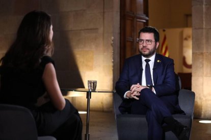 El President Pere Aragonès, durante la entrevista ayer en TV3.