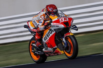 Marc Màrquez, durante los test en Misano.