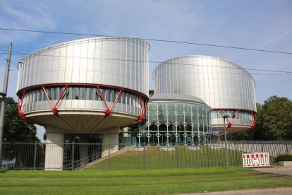 Entrada al Tribunal Europeu de Drets Humans, situat a Estrasburg.