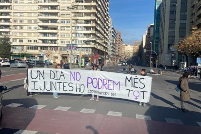 Un momento de la protesta de la Coordinadora 8M