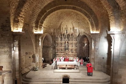 La missa presidida pel bisbe Salvador Giménez, dijous a l’església de Sant Llorenç de Lleida.