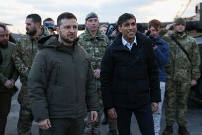 Volodímir Zelenski, ahir amb Rishi Sunak a Londres.