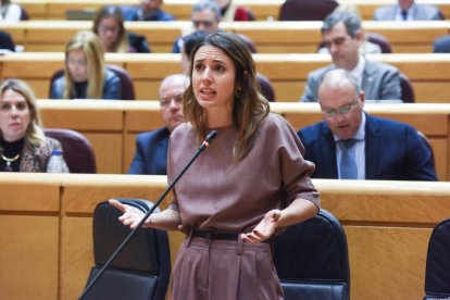 La ministra d’Igualtat, Irene Montero, ahir al Senat.