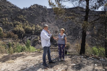 El presidente de la Generalitat valenciana visitó la zona del fuego.