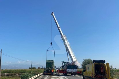 Una imatge de l'accident a la C-13 a Térmens.