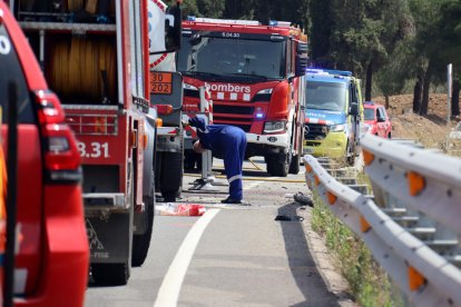 Imatge de la N-420 a Marçà (Priorat), on ha tingut lloc l'accident mortal